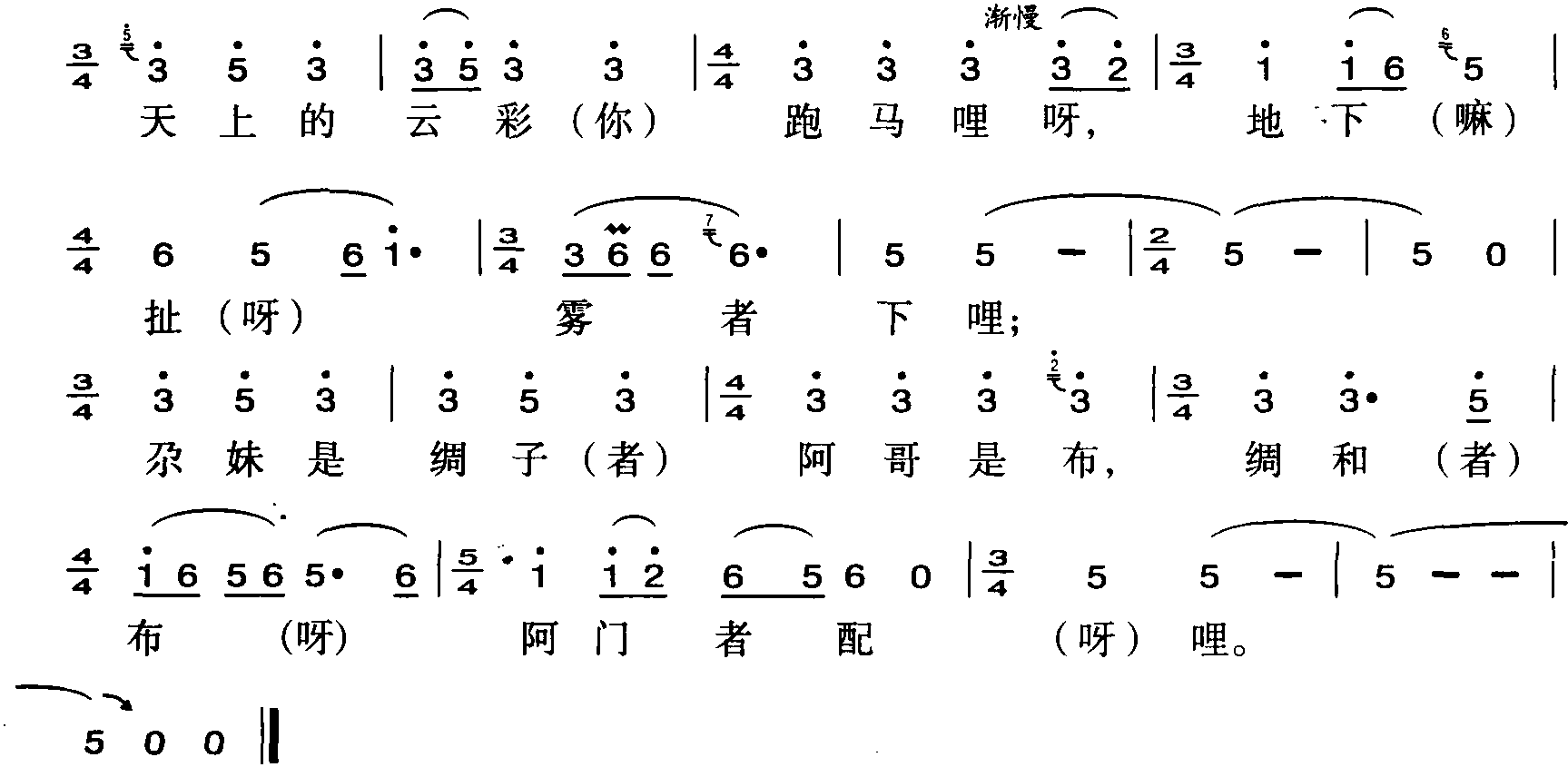 032.尕妹是綢子阿哥是布<sup>①</sup>(南鄉(xiāng)令一)<sup>②</sup>